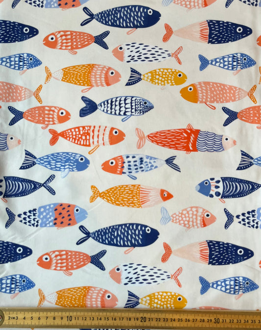 Fishy Friends Cotton Lycra 240gsm Fabric