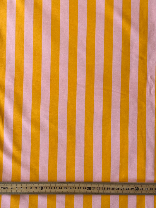 Coral Crush Stripes French Terry 280gsm Fabric