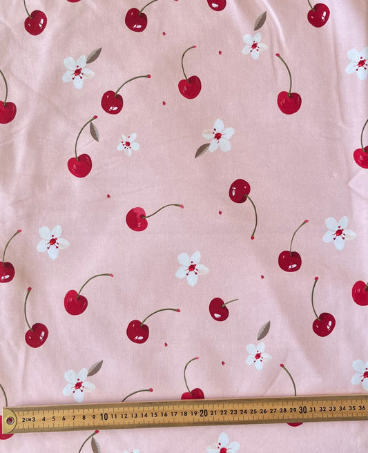 Cherry Pop Watercolour French Terry 280gsm