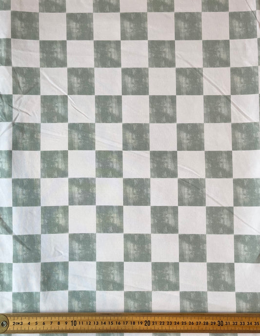 Jade Check Cotton Lycra 240gsm Fabric