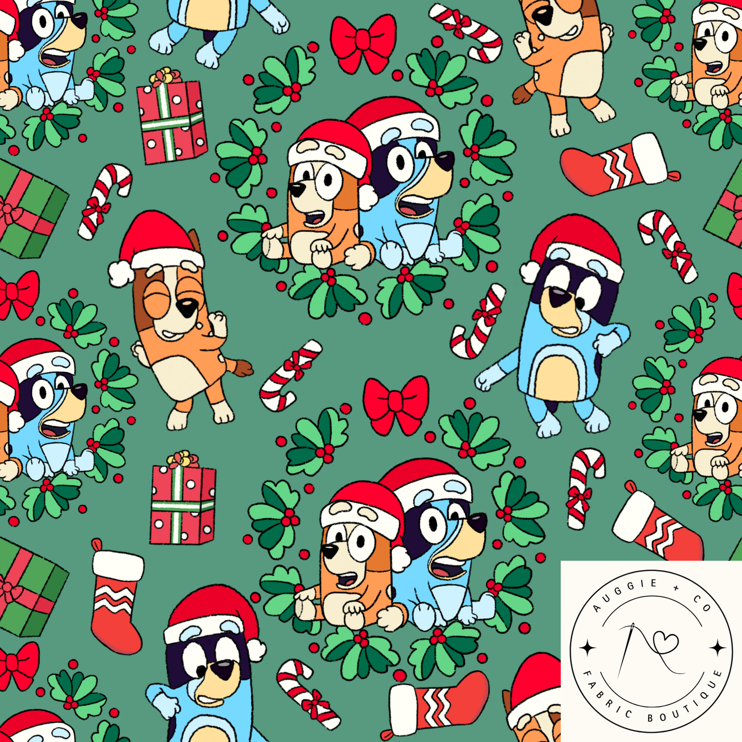 Holiday Heelers Cotton Lycra 240gsm Fabric