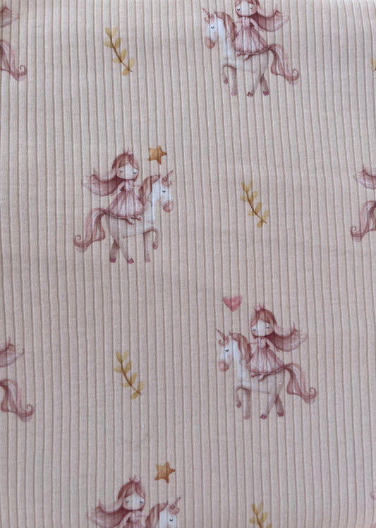 Fairy Unicorn Organic Cotton Rib Knit 250 gsm