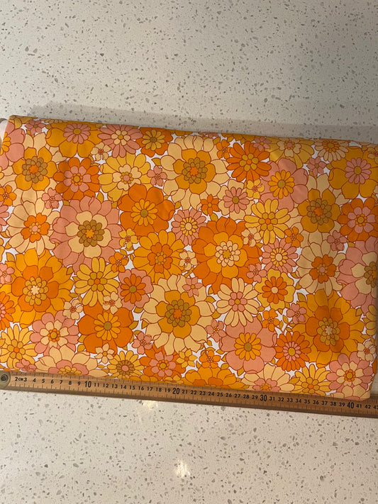 Groovy Blooms Cotton Lycra 280gsm Fabric