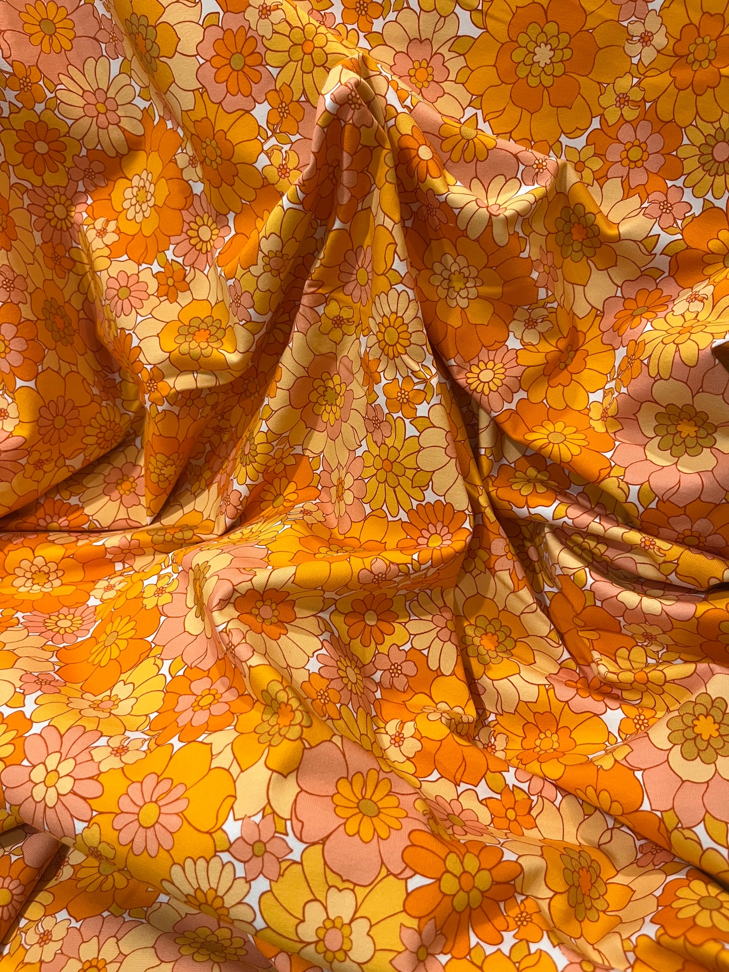 Groovy Blooms Cotton Lycra 280gsm Fabric