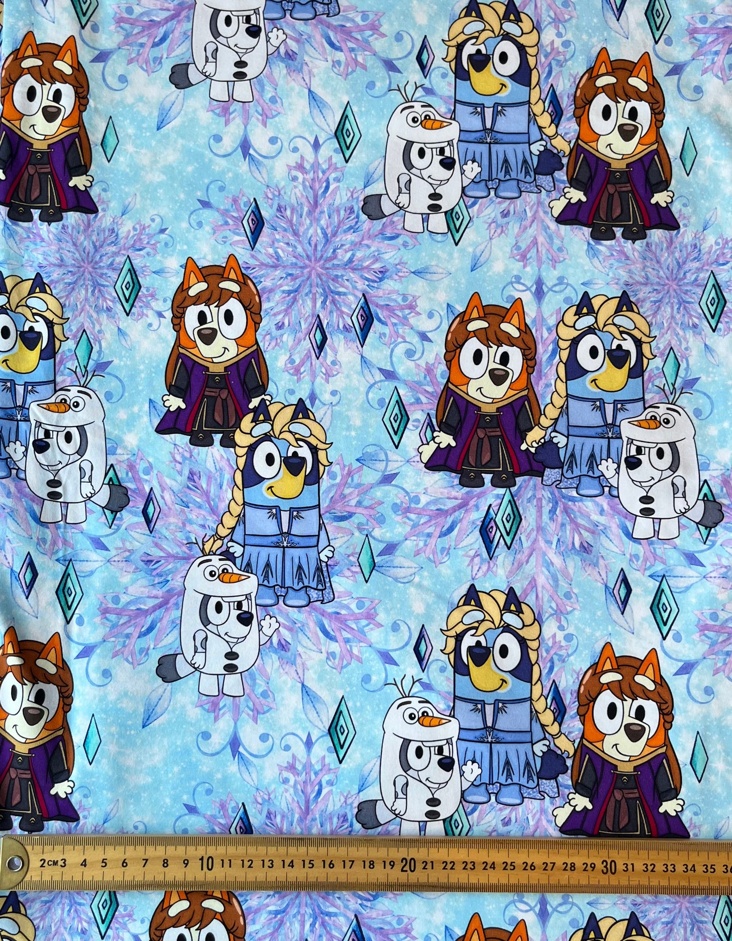 Snow Princess Pup Adventures Cotton Lycra 240gsm Fabric