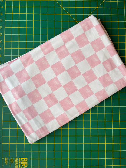 Blush Check Cotton Lycra 240gsm Fabric