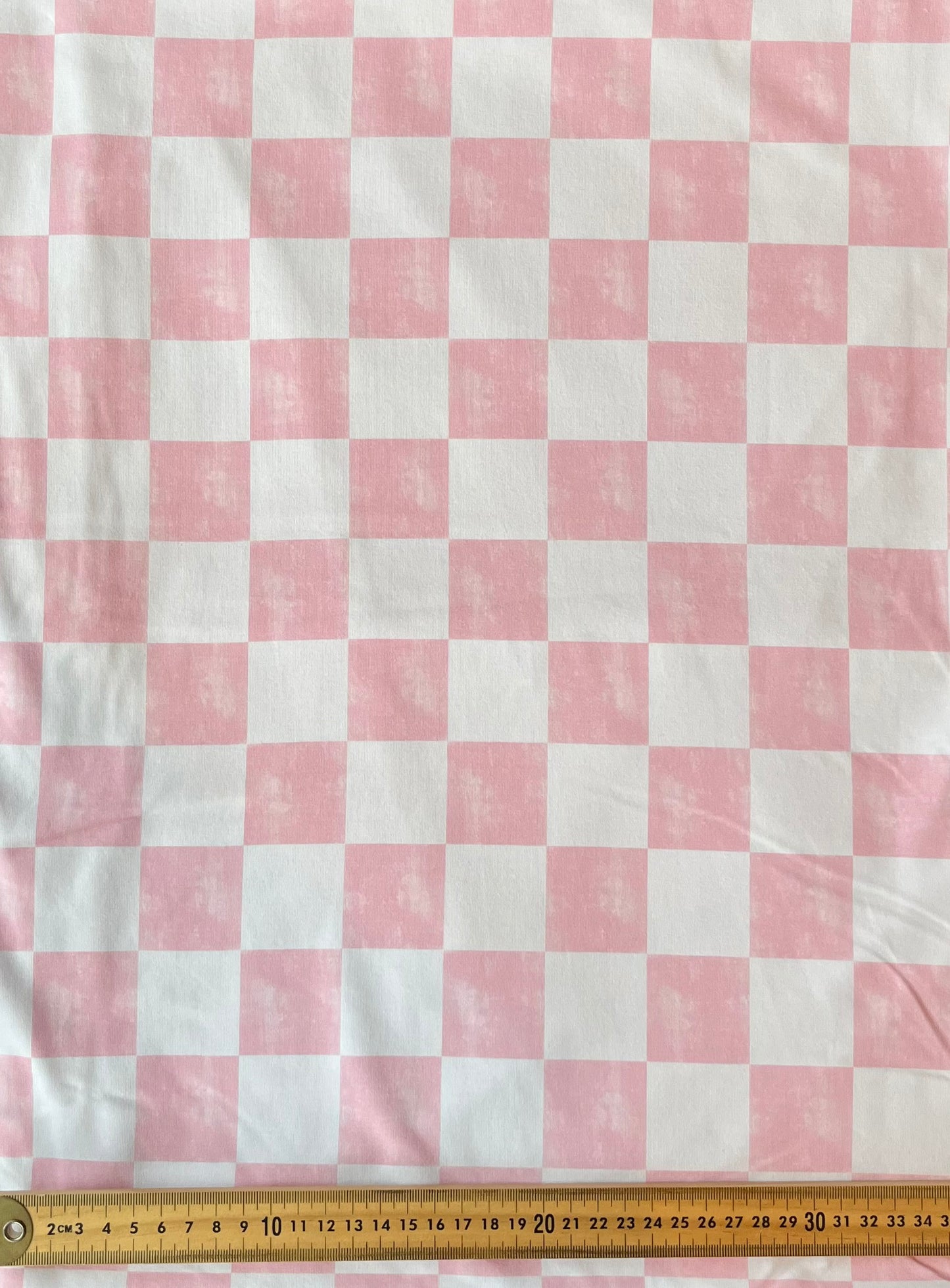 Blush Check Cotton Lycra 240gsm Fabric