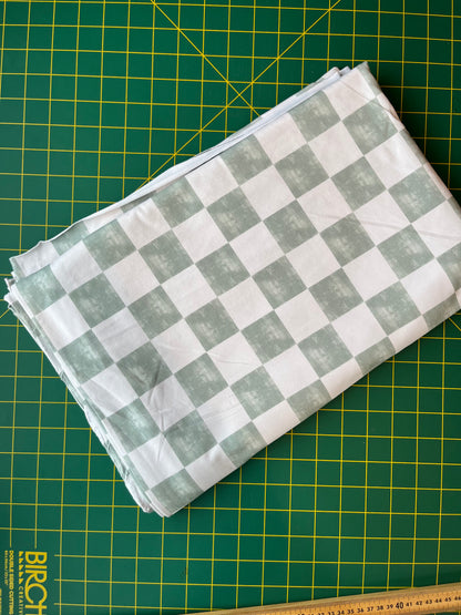 Jade Check Cotton Lycra 240gsm Fabric