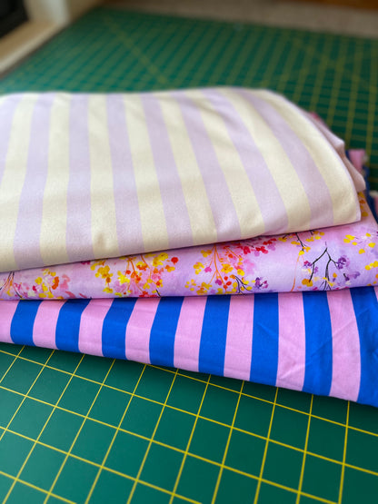 Blush Meadow Blooms Cotton Lycra 240gsm Fabric