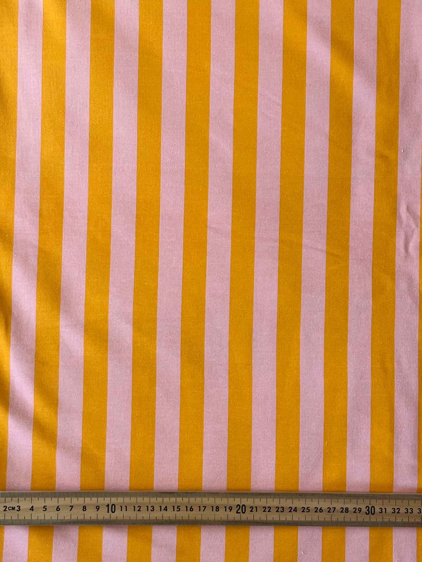 Coral Crush Stripes French Terry 280gsm Fabric