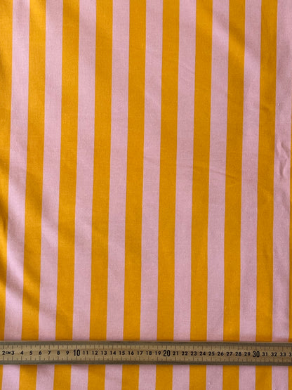 Coral Crush Stripes French Terry 280gsm Fabric