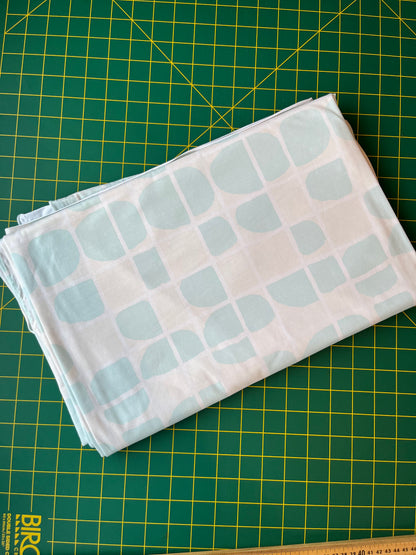 Mint Geo Cotton Lycra 240gsm Fabric
