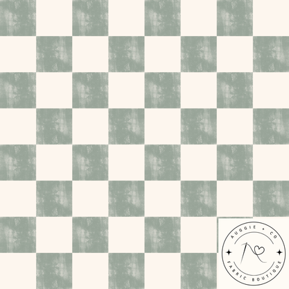 Jade Check Cotton Lycra 240gsm Fabric