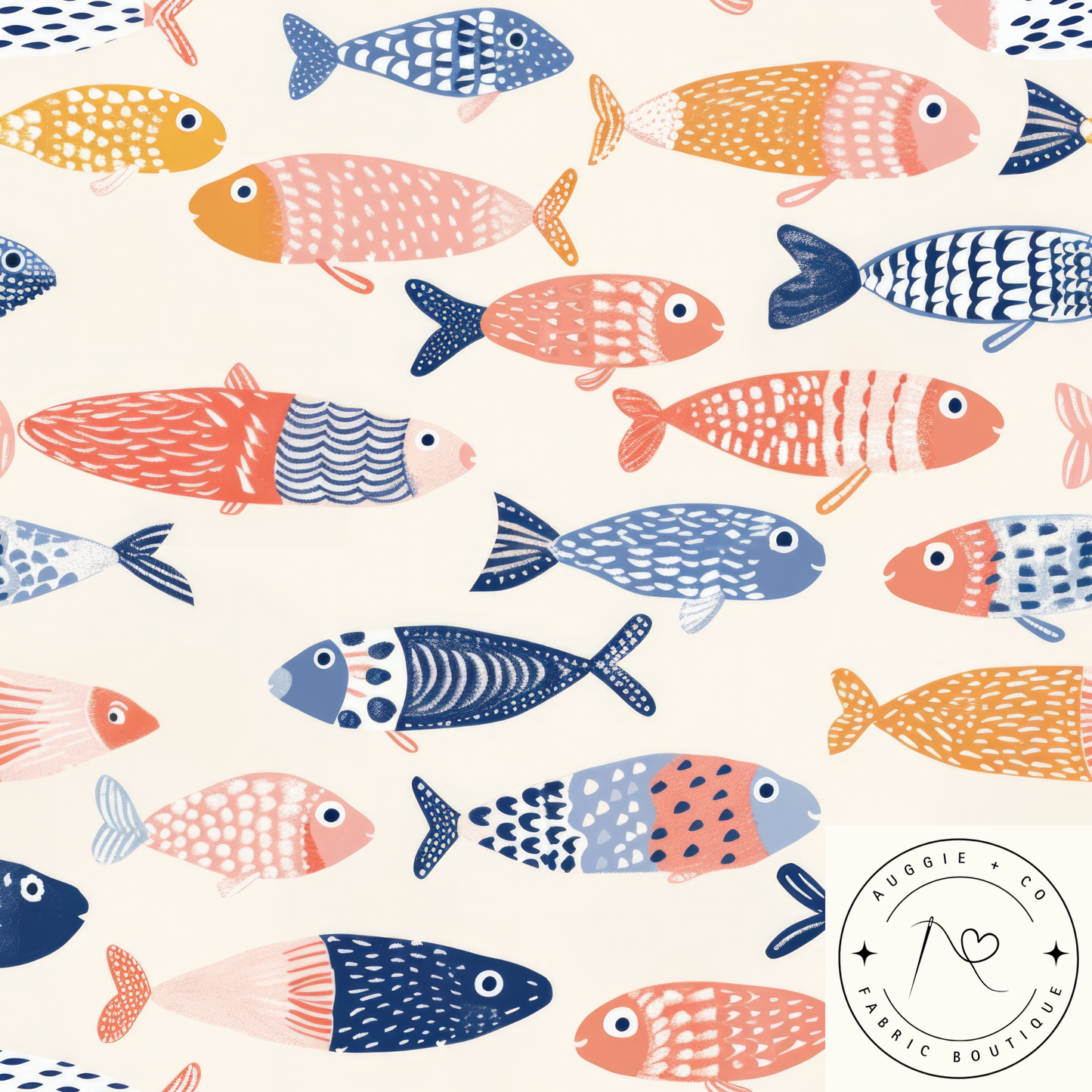 Fishy Friends Cotton Lycra 240gsm Fabric