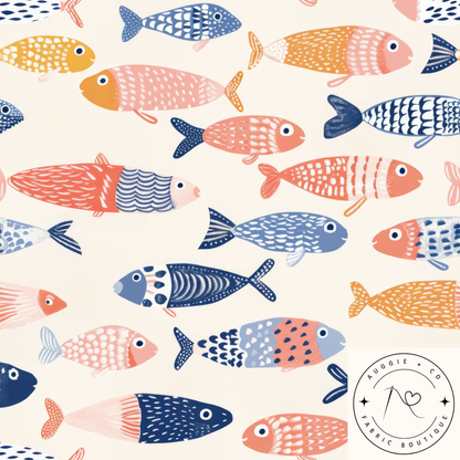 Fishy Friends Cotton Lycra 240gsm Fabric