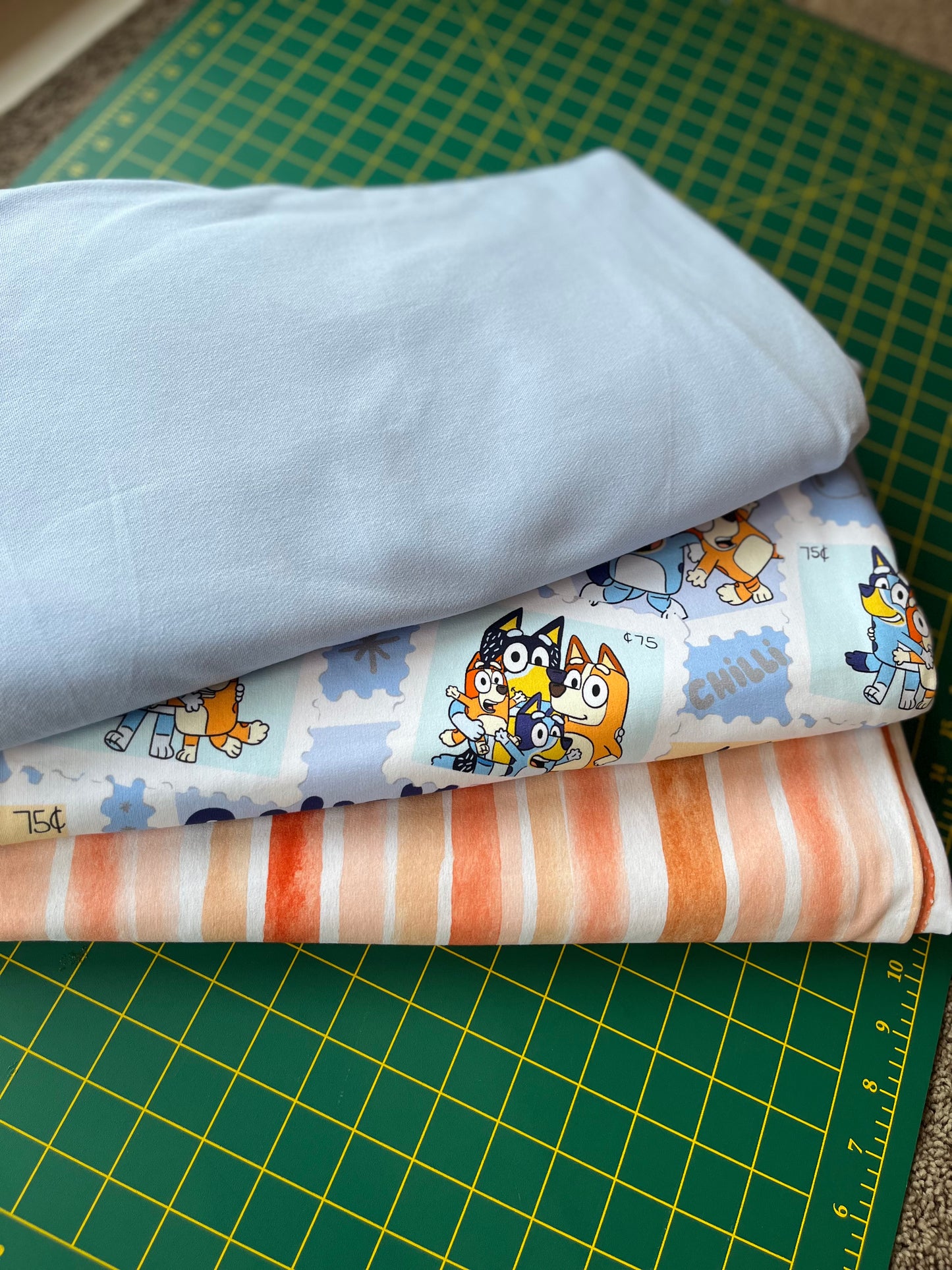Bluey Stamps Cotton French Terry 280gsm