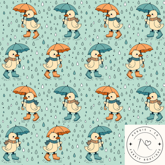 Ducks with Brollies - French Terry
