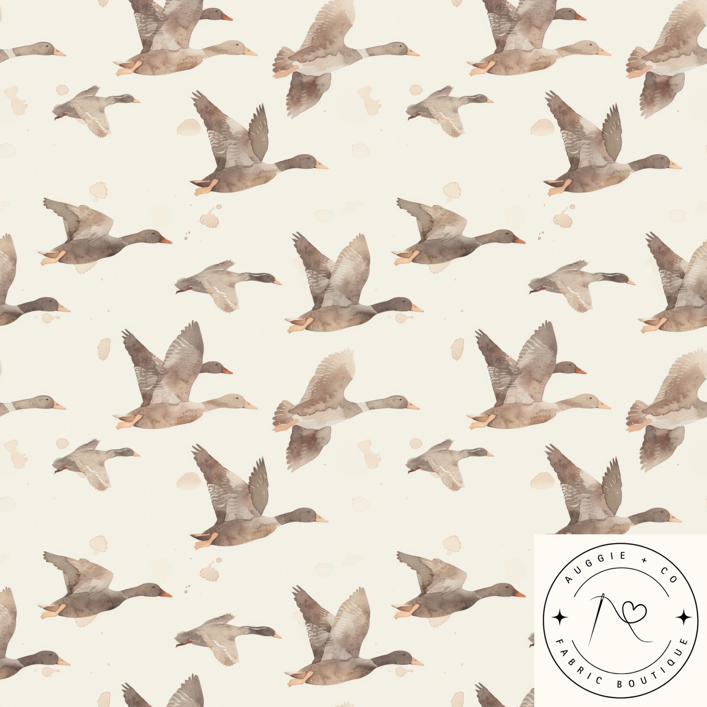 Brown Ducks Cotton French Terry 280gsm