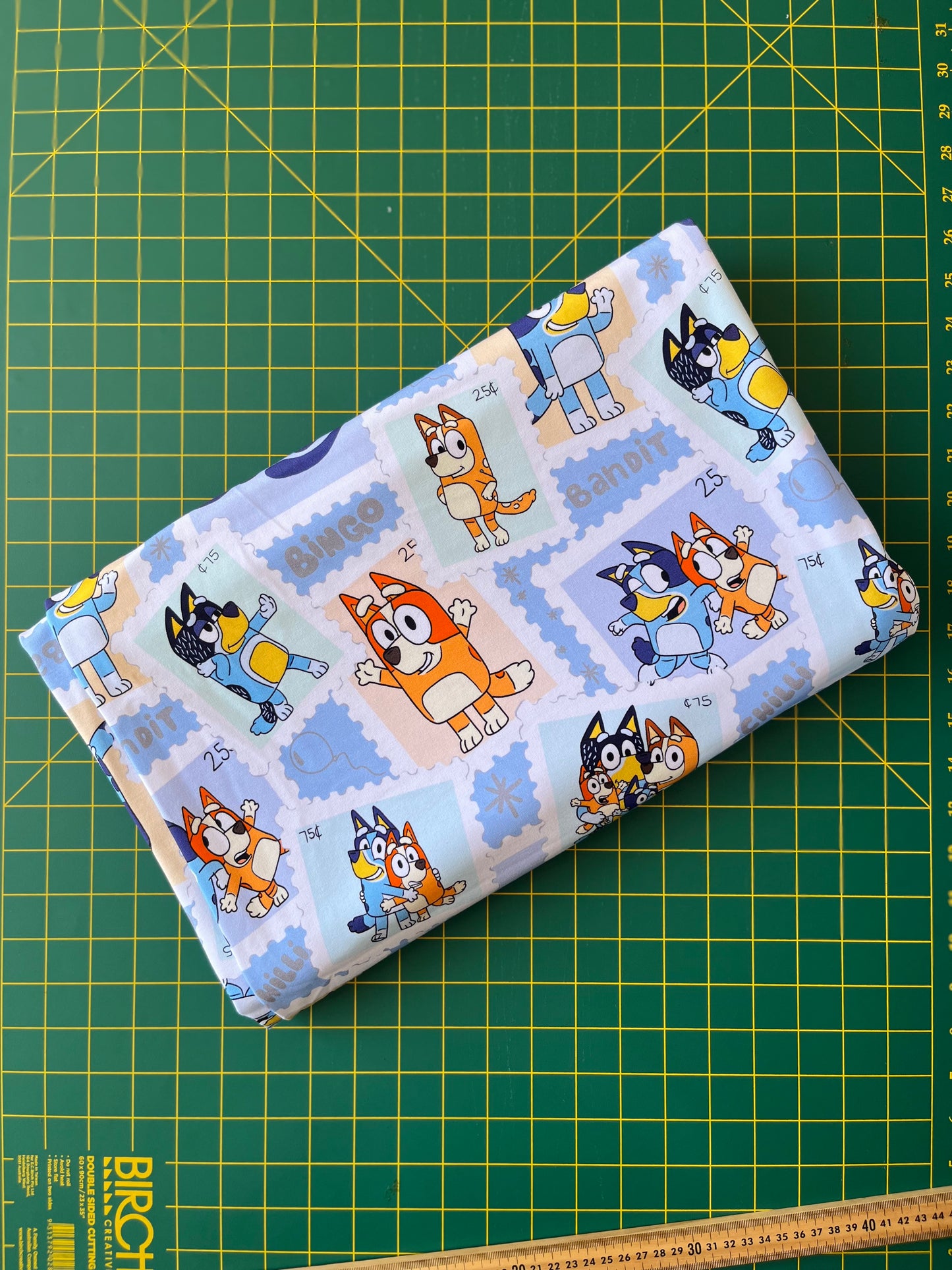 Bluey Stamps Cotton French Terry 280gsm