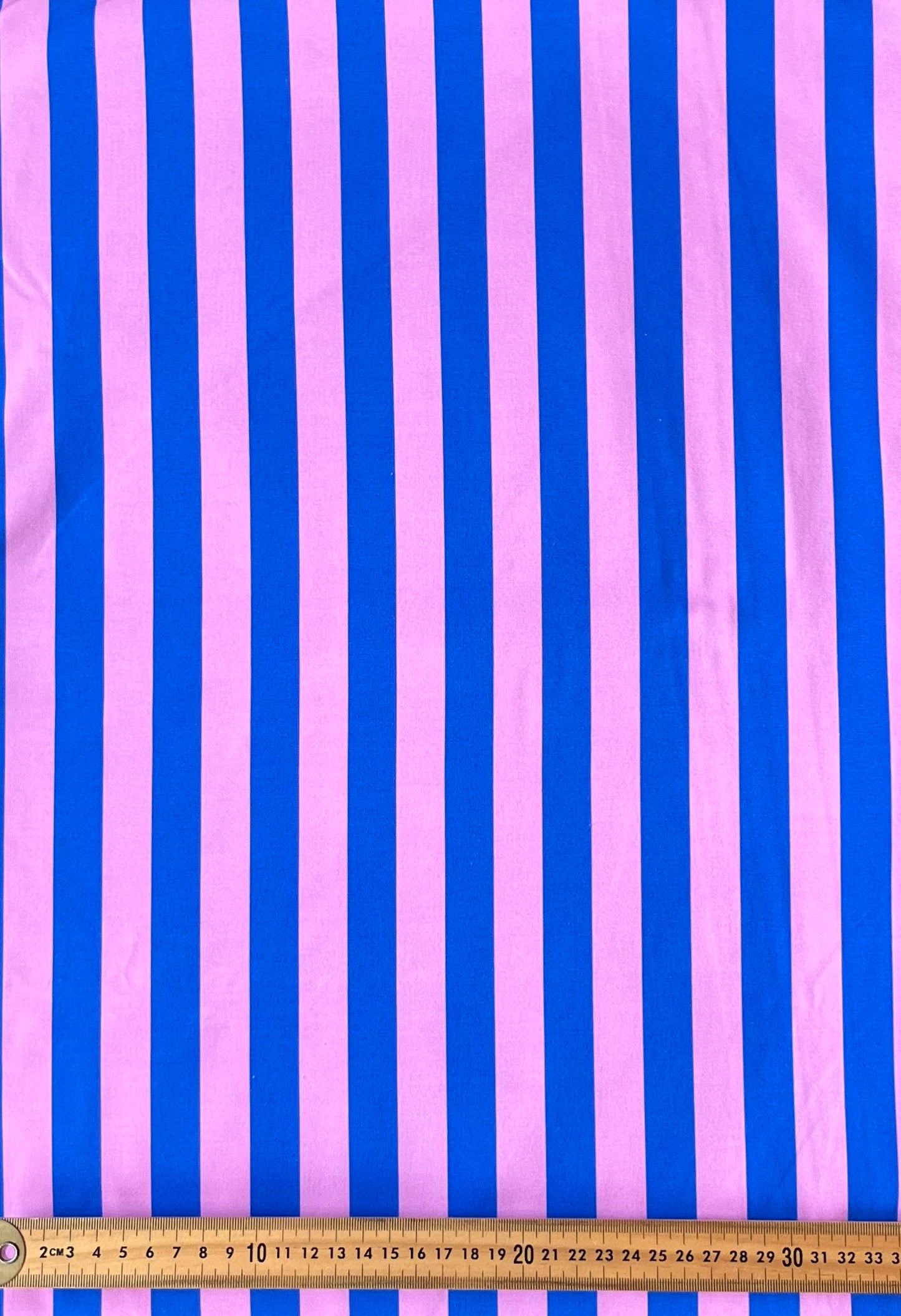 Blueberry Stripe Cotton Lycra 240gsm Fabric