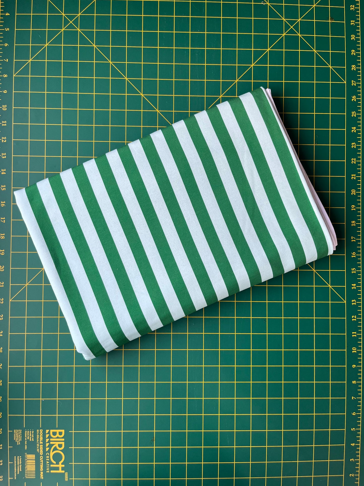 Evergreen Breeze Stripes French Terry 280gsm Fabric