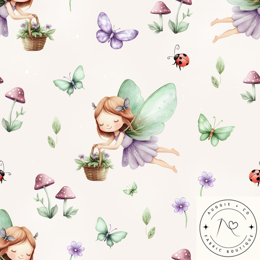 Fairy Garden 100% Cotton Waffle Fabric