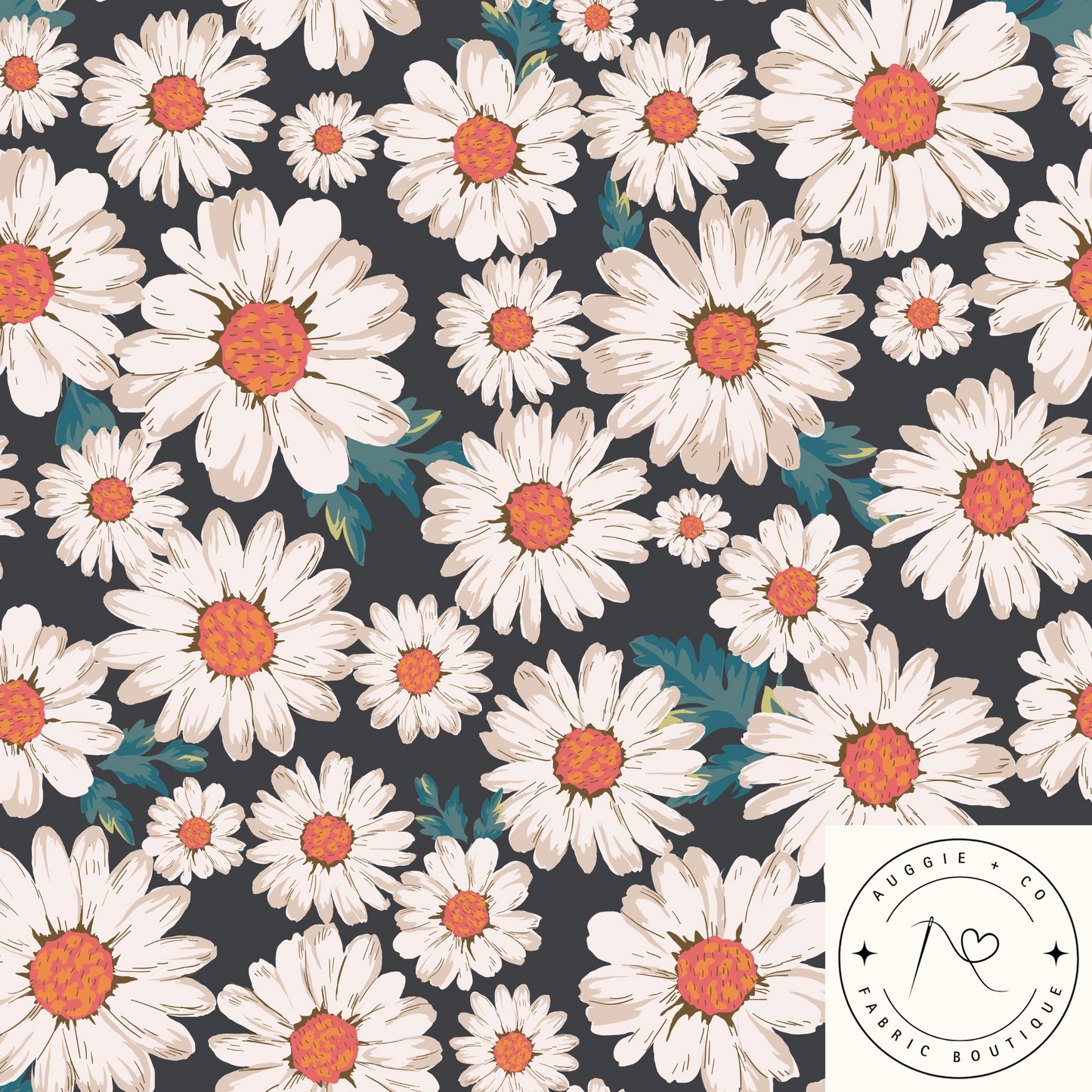 Dark Daisy - Cotton Waffle