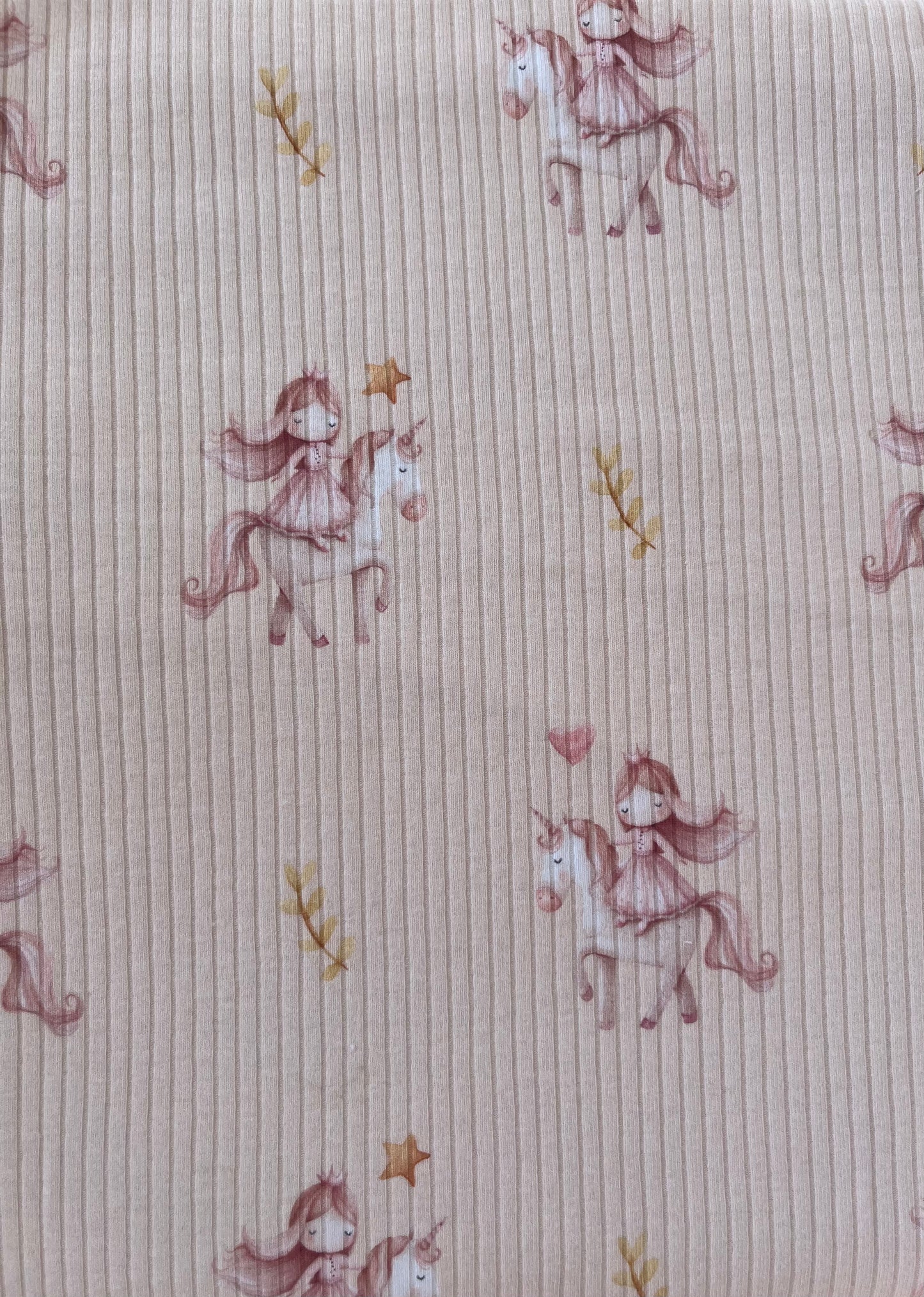 Fairy Unicorn Organic Cotton Rib Knit 250 gsm