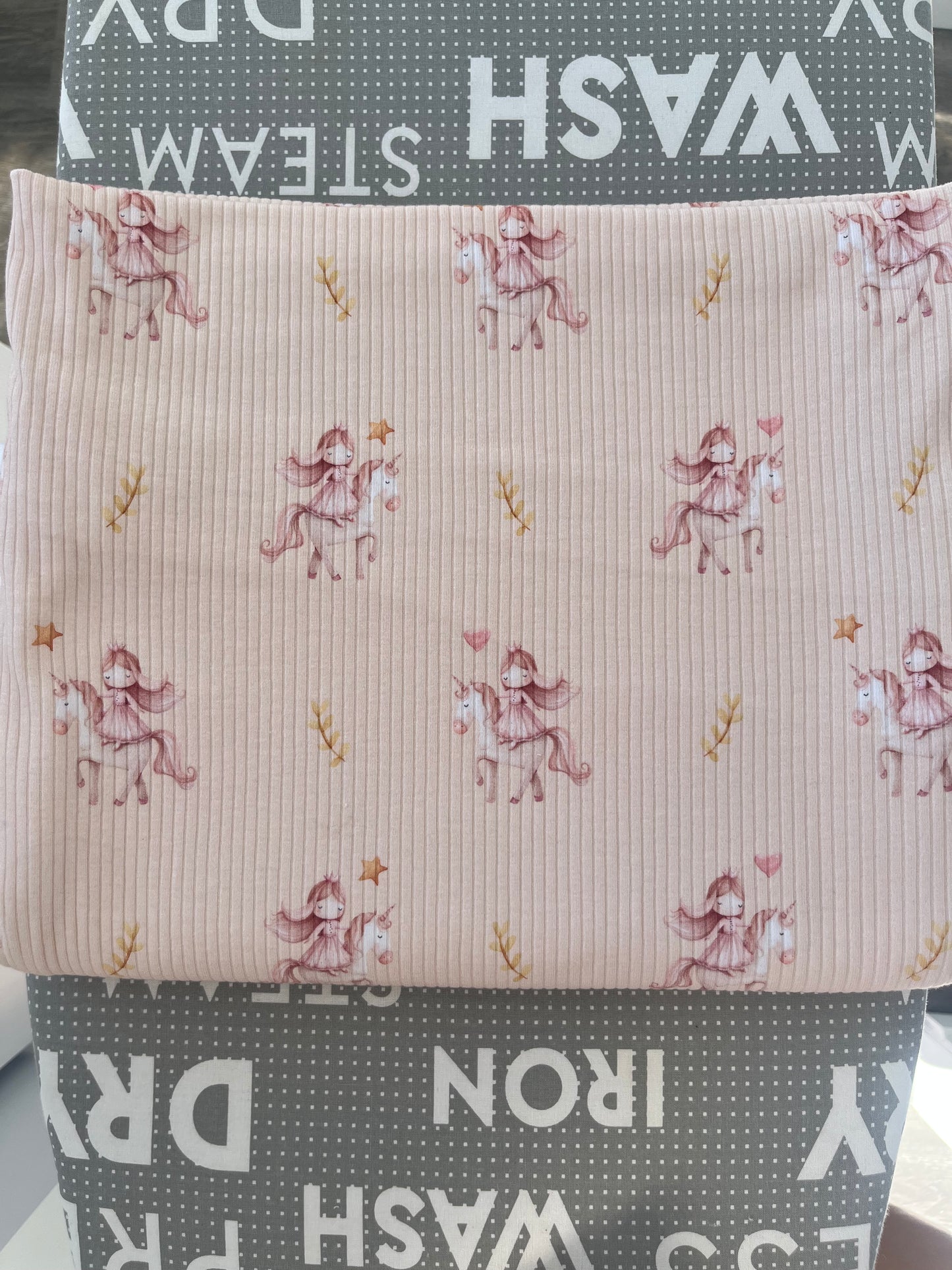 Fairy Unicorn Organic Cotton Rib Knit 250 gsm