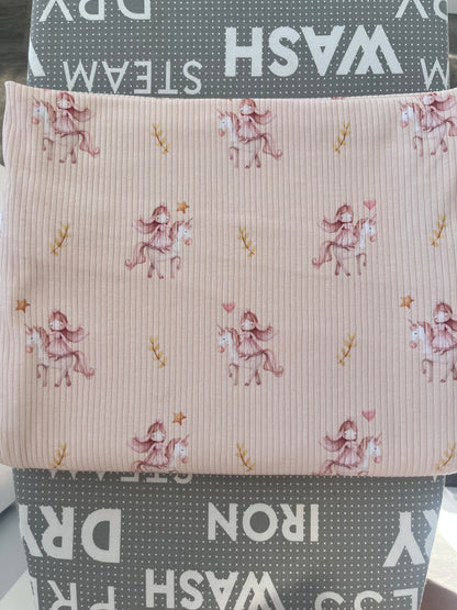 Fairy Unicorn Organic Cotton Rib Knit 250 gsm
