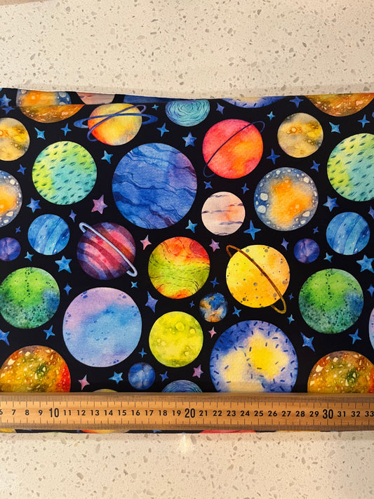 Space Watercolour Cotton French Terry 280gsm Fabric