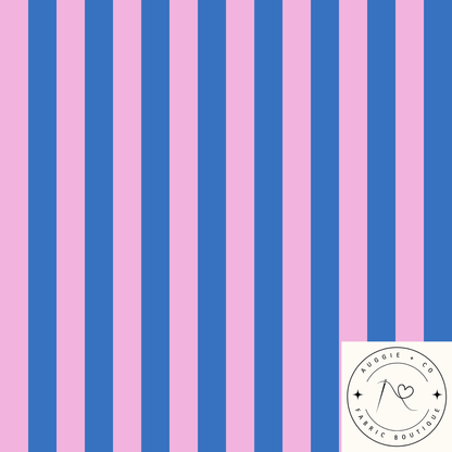 Blueberry Stripe Cotton Lycra 240gsm Fabric