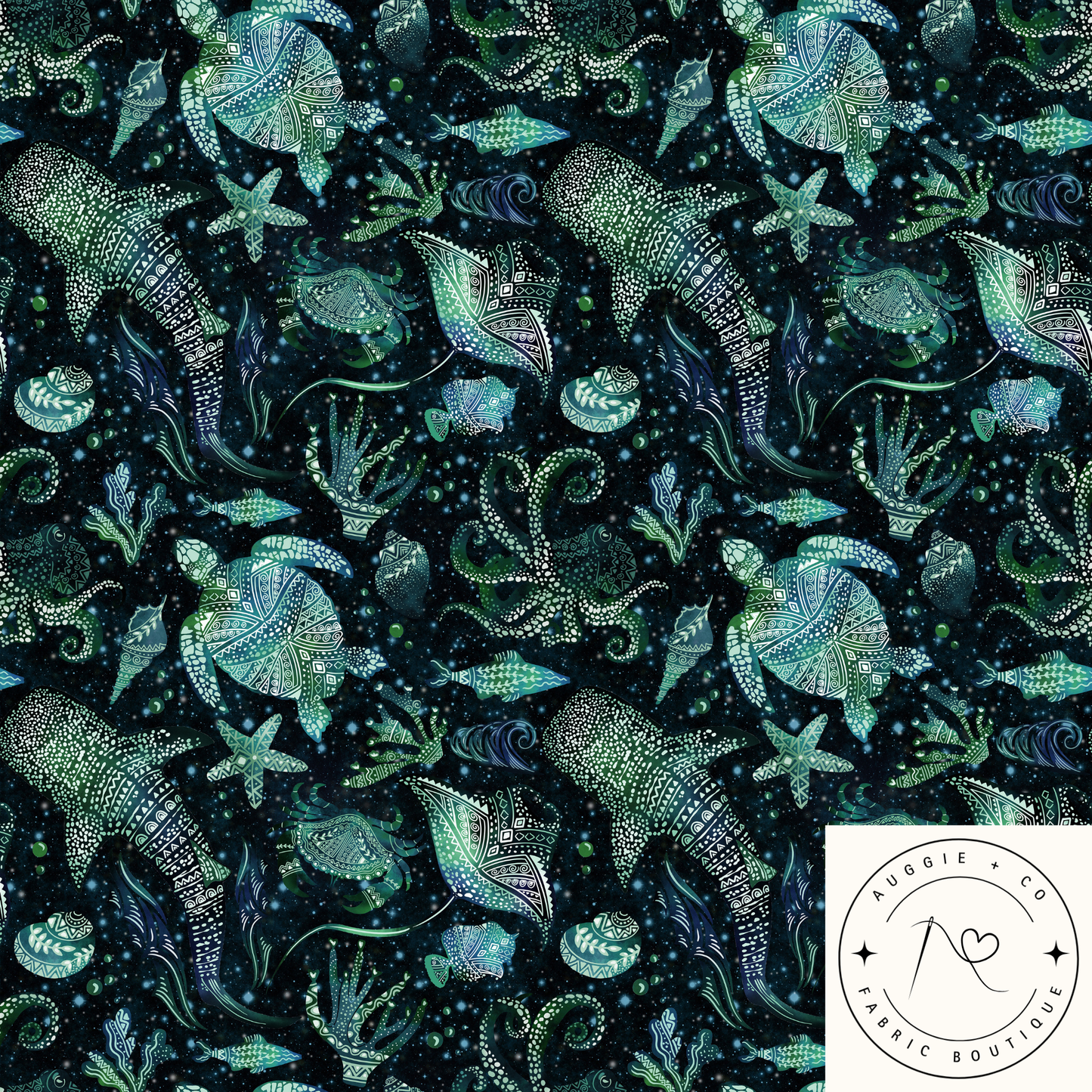 Pacific Tides Cotton Lycra 280gsm Fabric