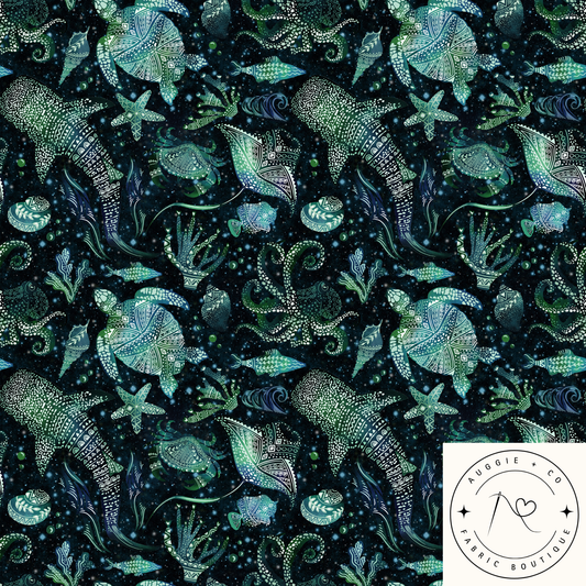 Pacific Tides Brushed French Terry 280gsm Fabric
