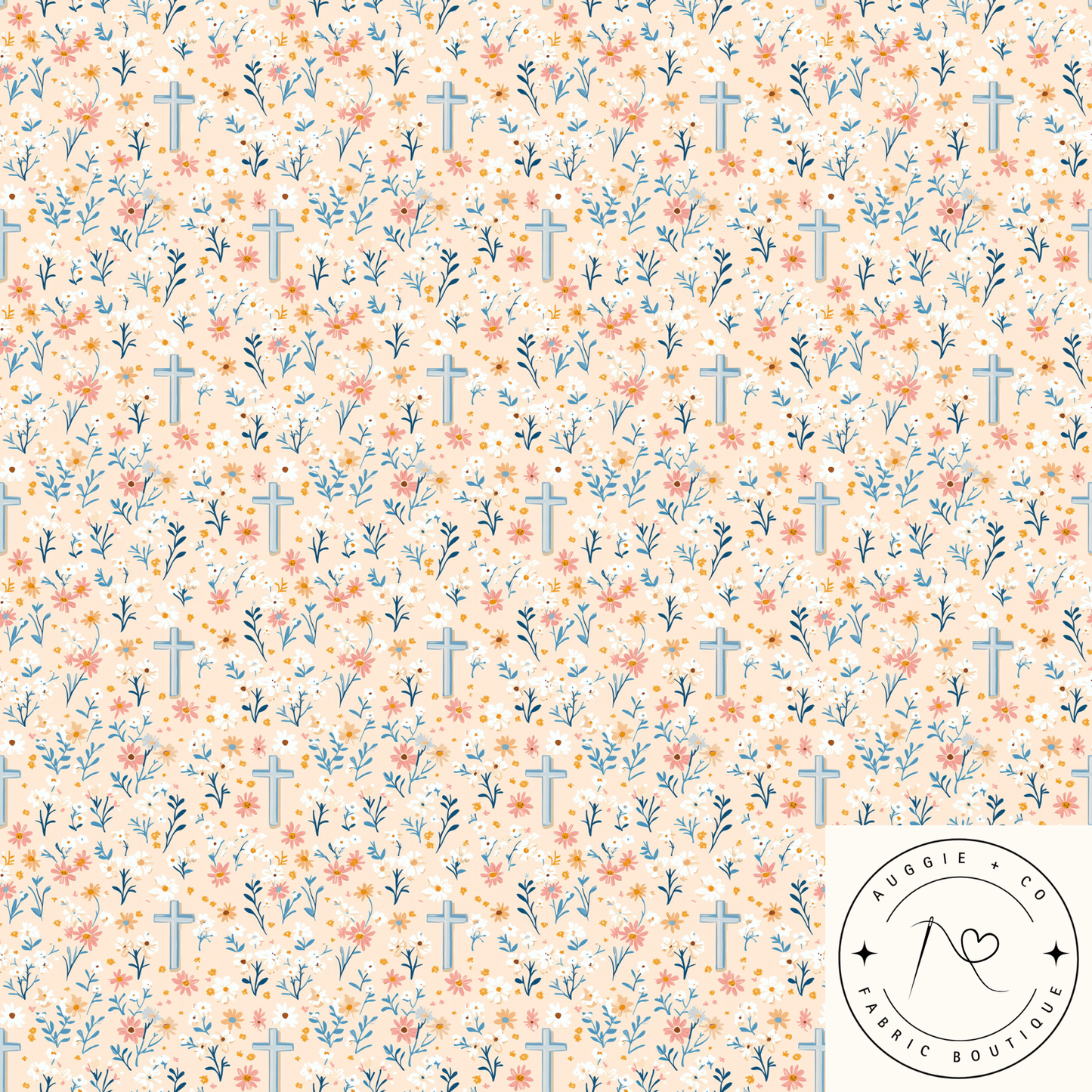 Pink Crosses – Pre-Order Fabric