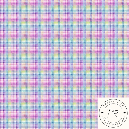 Aurora Plaid Cotton Lycra 240gsm Fabric