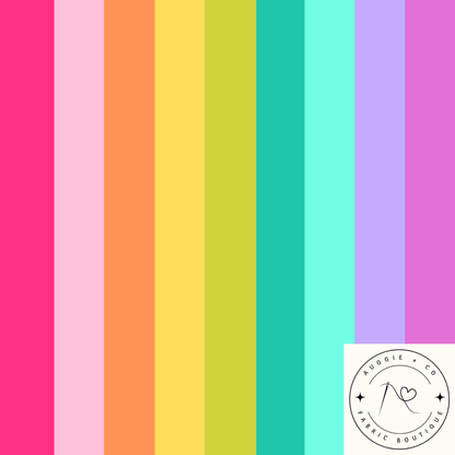 Rainbow Stripe Cotton Lycra 240gsm Fabric