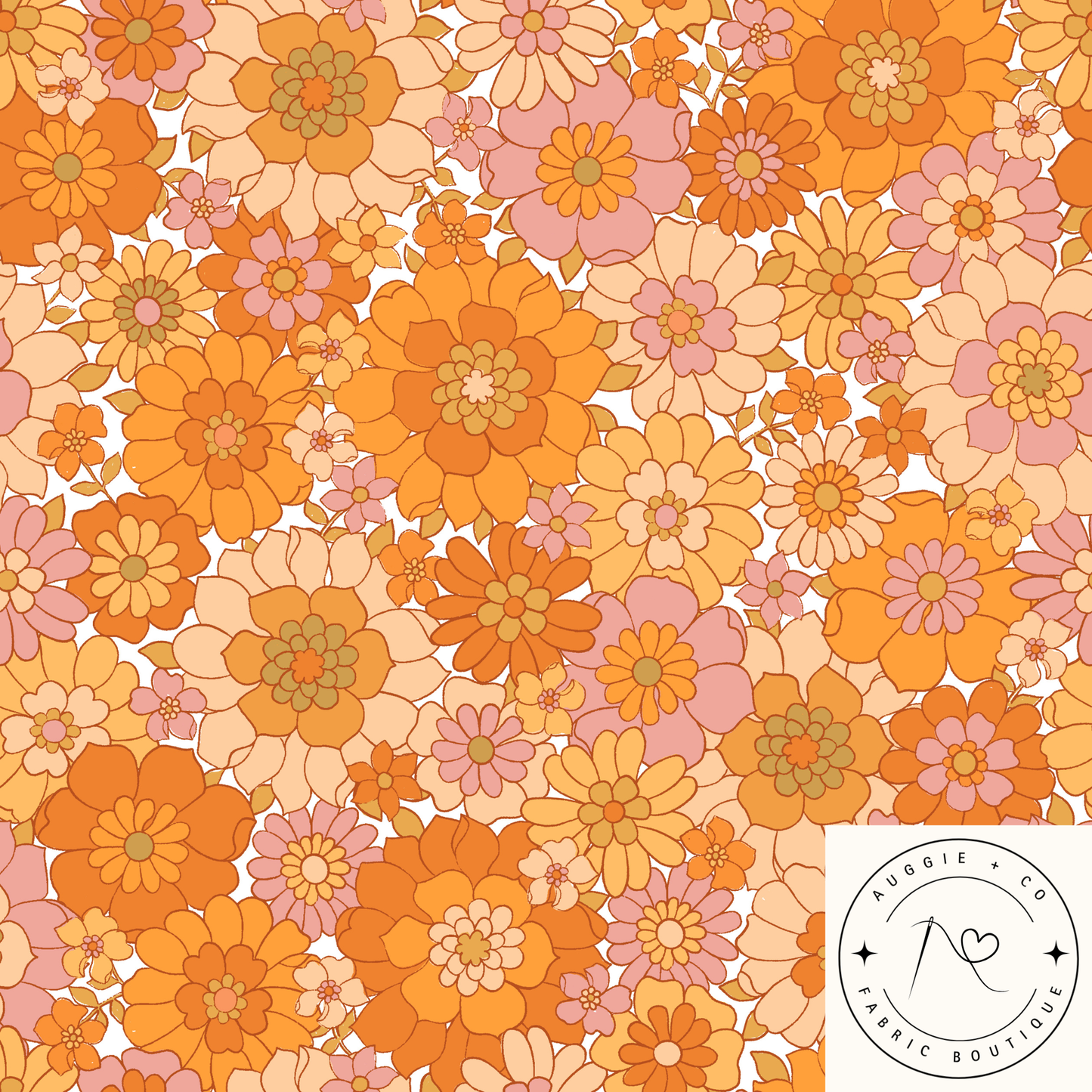 Groovy Blooms Cotton Lycra 280gsm Fabric