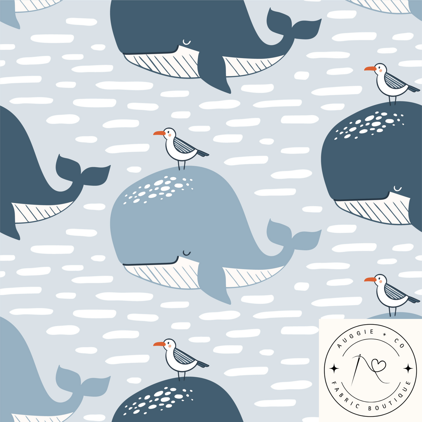 Whales - Cotton Waffle