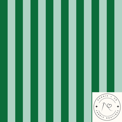 Evergreen Breeze Stripes French Terry 280gsm Fabric