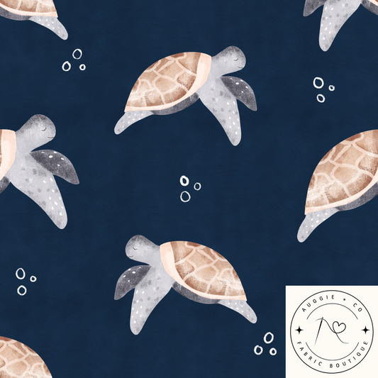 Swimming Turtles - French Terry