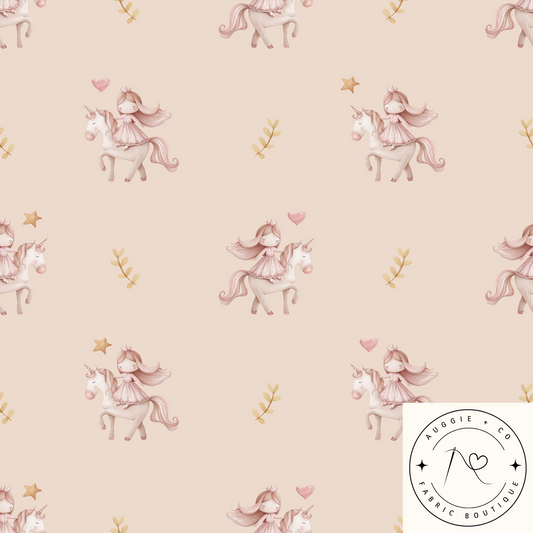 Fairy Unicorn Organic Cotton Rib Knit 250 gsm